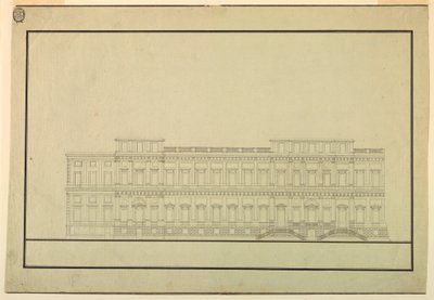 Dibujo, Diseño para la Elevación de un Edificio Público, finales del siglo XVIII de Unknown